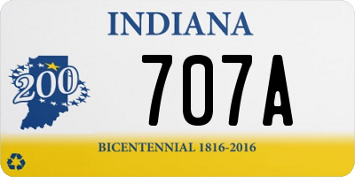 IN license plate 707A