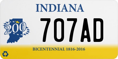 IN license plate 707AD