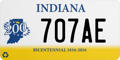 IN license plate 707AE