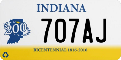 IN license plate 707AJ