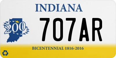 IN license plate 707AR