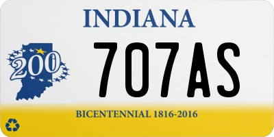 IN license plate 707AS