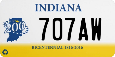 IN license plate 707AW