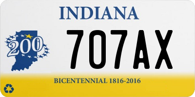 IN license plate 707AX