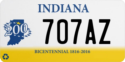 IN license plate 707AZ