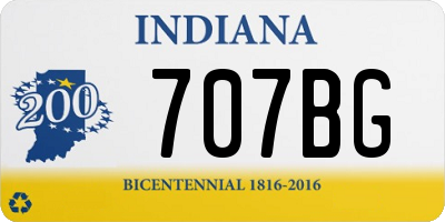 IN license plate 707BG