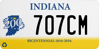 IN license plate 707CM