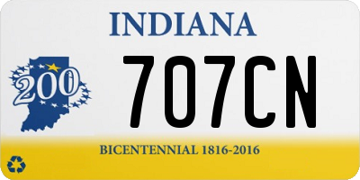 IN license plate 707CN