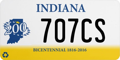 IN license plate 707CS