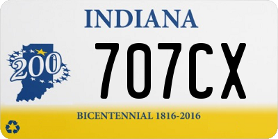 IN license plate 707CX