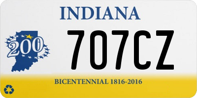 IN license plate 707CZ