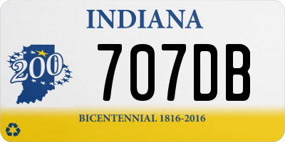 IN license plate 707DB