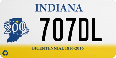 IN license plate 707DL