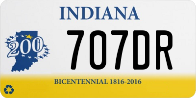 IN license plate 707DR