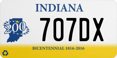 IN license plate 707DX