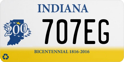IN license plate 707EG