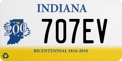 IN license plate 707EV