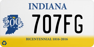 IN license plate 707FG