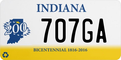 IN license plate 707GA