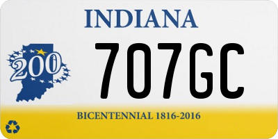 IN license plate 707GC