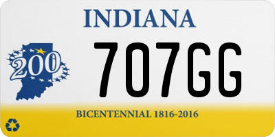 IN license plate 707GG