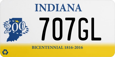 IN license plate 707GL