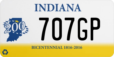 IN license plate 707GP