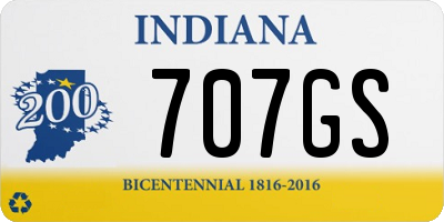 IN license plate 707GS