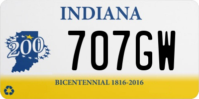 IN license plate 707GW