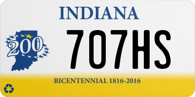 IN license plate 707HS