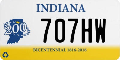 IN license plate 707HW