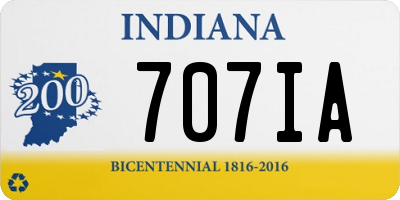 IN license plate 707IA