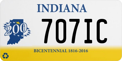 IN license plate 707IC