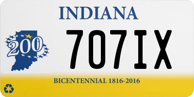 IN license plate 707IX