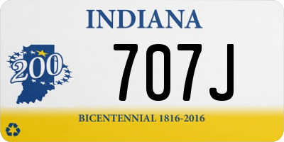 IN license plate 707J