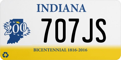 IN license plate 707JS