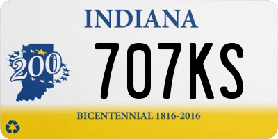 IN license plate 707KS