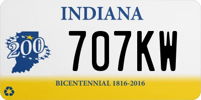 IN license plate 707KW