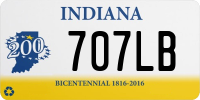 IN license plate 707LB