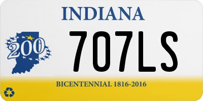 IN license plate 707LS