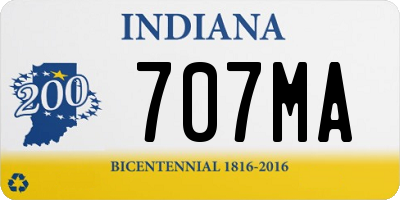 IN license plate 707MA