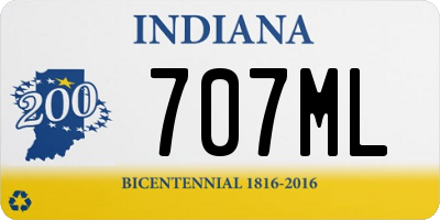 IN license plate 707ML