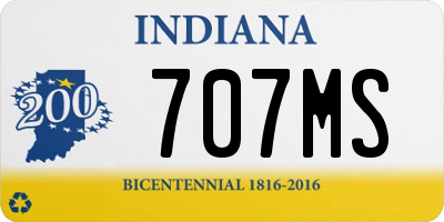 IN license plate 707MS