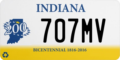 IN license plate 707MV