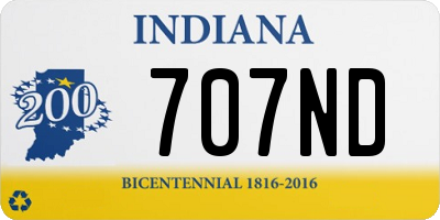 IN license plate 707ND