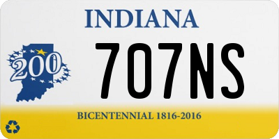 IN license plate 707NS