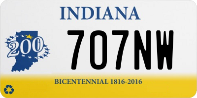 IN license plate 707NW