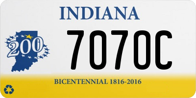 IN license plate 707OC
