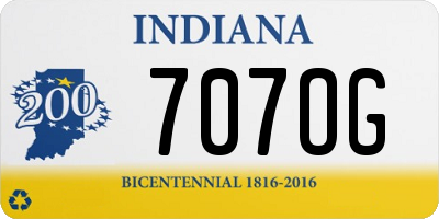 IN license plate 707OG