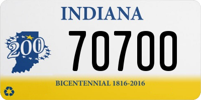 IN license plate 707OO
